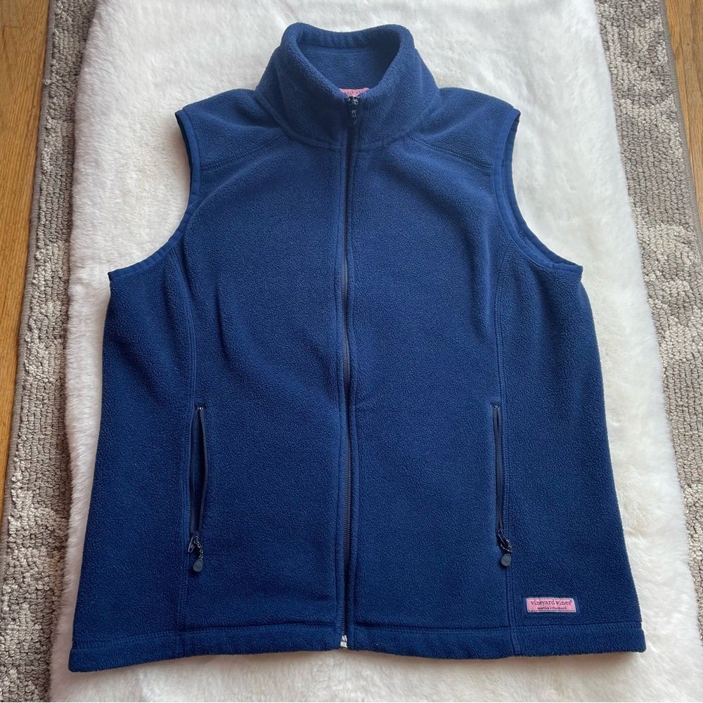 Vineyard Vines Fleece Zip Front Vest.